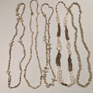 Vintage Shell Necklaces Mini Natural Beach Boho Hawaiian Lei Coastal Lot of 5